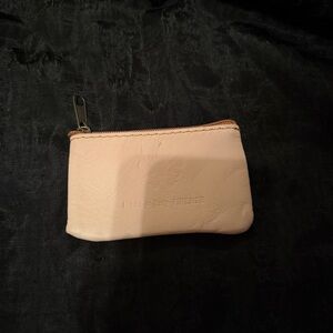 Made in Italy Elegant Cream Leather Coin Purse